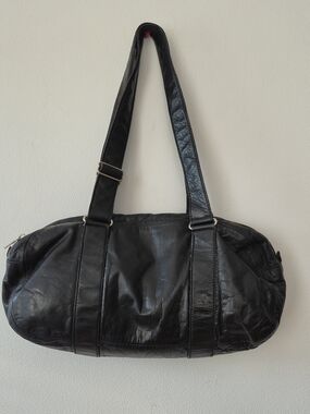 Rudsak Leather Barrel Bag Minimalist Aesthetic 90s Vintage